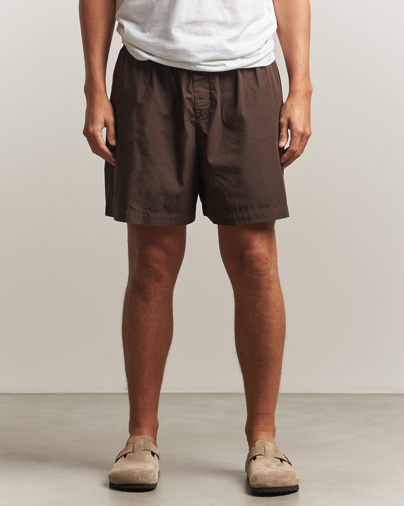 Herre | Pyjamas & Morgenkåber | Tekla | Poplin Pyjama Shorts Coffee