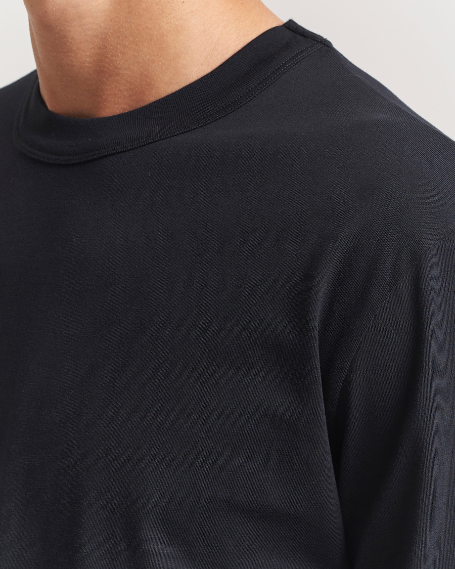 Herre | T-Shirts | Tekla | Organic Cotton Long Sleeve T-Shirt Black
