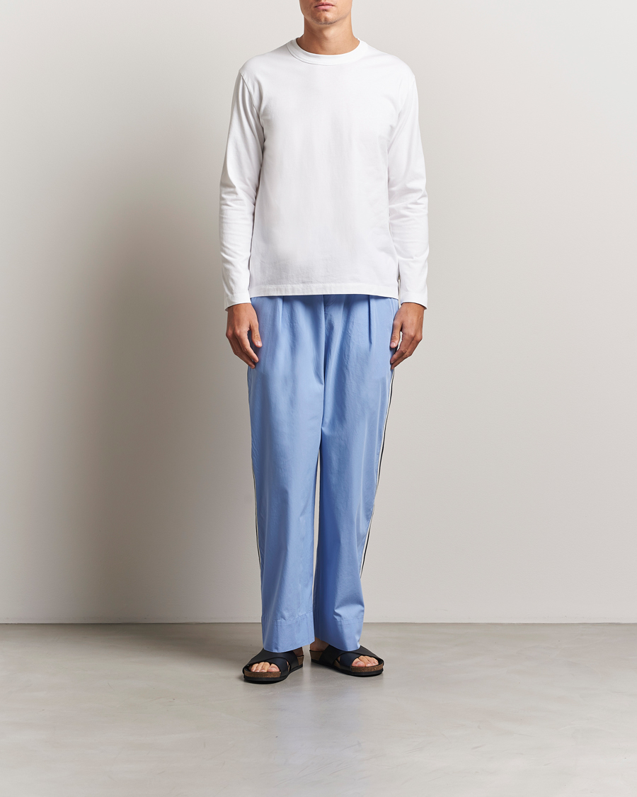 Herre | T-Shirts | Tekla | Organic Cotton Long Sleeve T-Shirt White