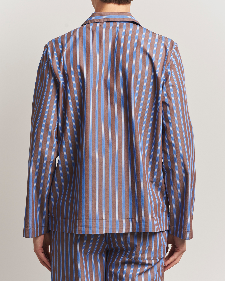 Herre | Pyjamas & Morgenkåber | Tekla | Poplin Pyjama Shirt Chestnut Stripes