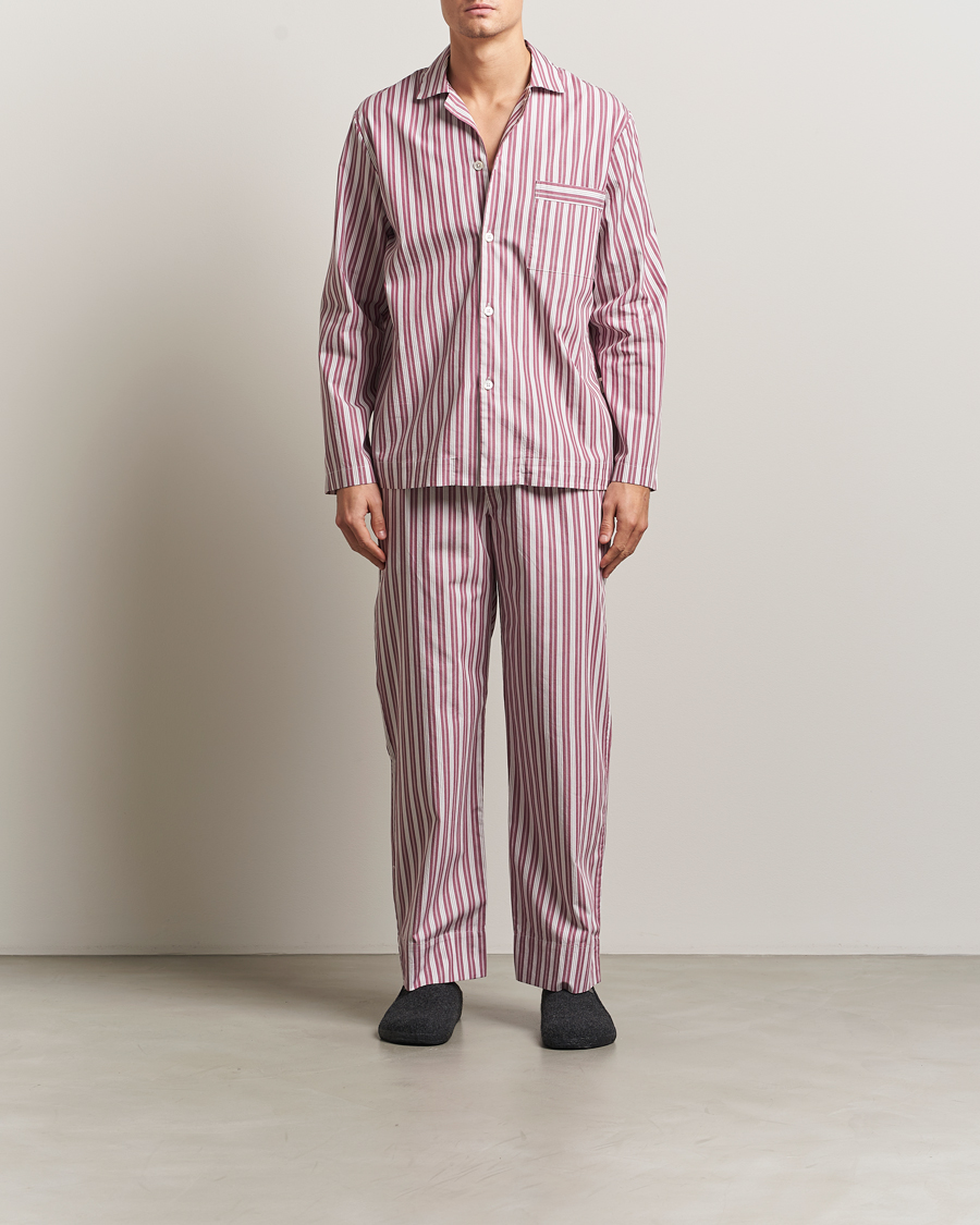 Herre | Pyjamas & Morgenkåber | Tekla | Poplin Pyjama Shirt Rhubarb Stripes