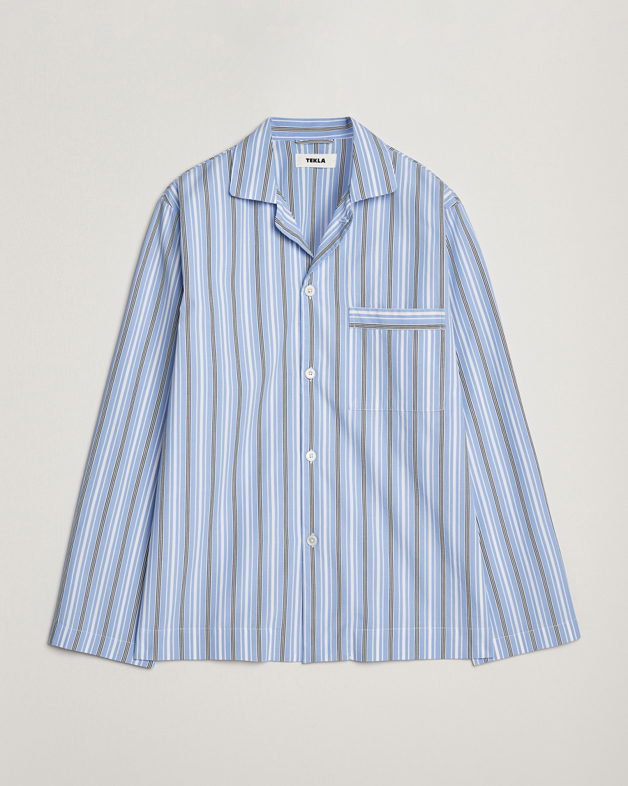 Herre | Pyjamas & Morgenkåber | Tekla | Poplin Pyjama Shirt Stave Stripes