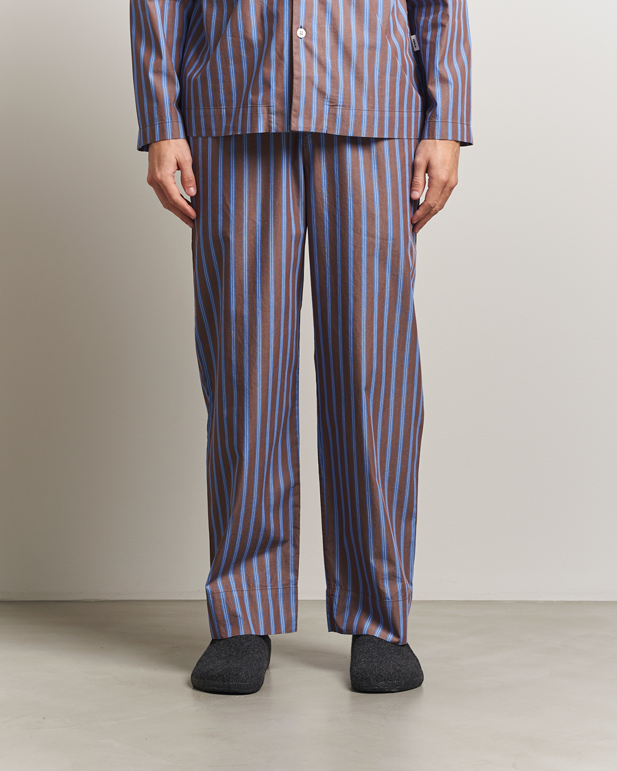 Herre | Pyjamas & Morgenkåber | Tekla | Poplin Pyjama Pants Chestnut Stripes