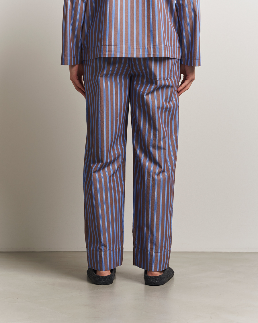 Herre | Pyjamas & Morgenkåber | Tekla | Poplin Pyjama Pants Chestnut Stripes