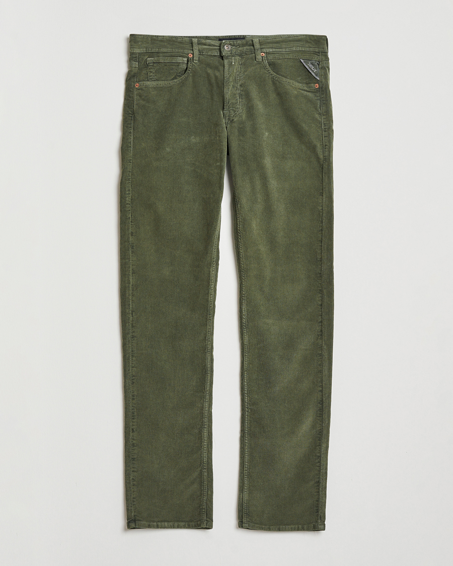 Herre | Bukser | Replay | Grover Corduroy 5-Pocket Pants Dark Green