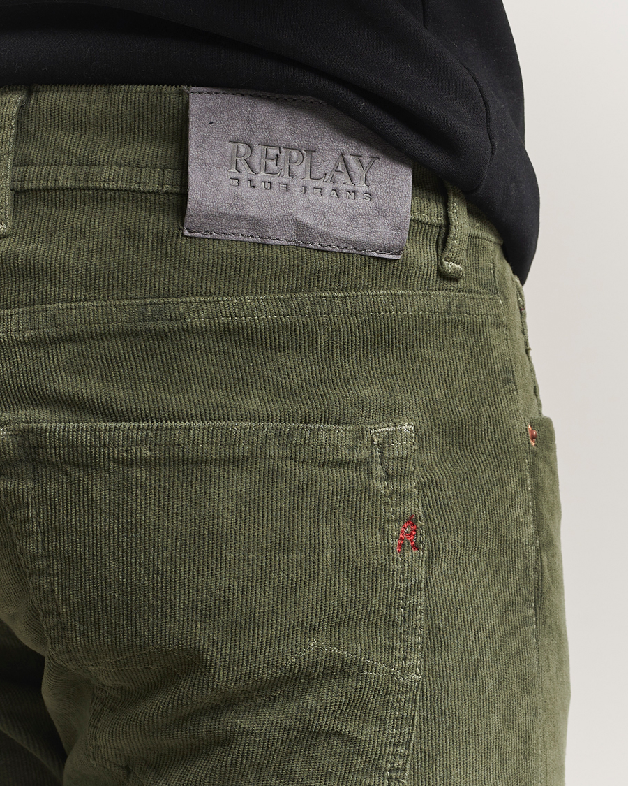 Herre | Bukser | Replay | Grover Corduroy 5-Pocket Pants Dark Green