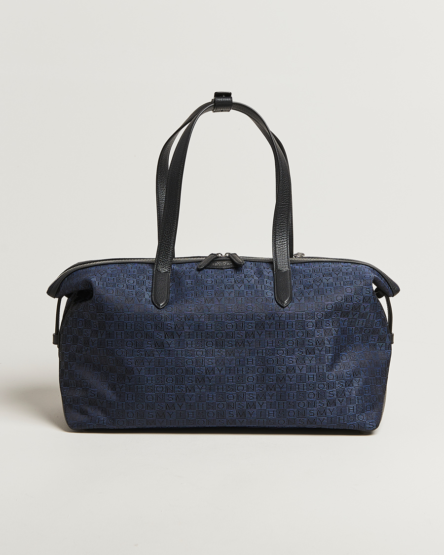 Herre | Tasker | Smythson | Canvas Stamp Small Travel Bag Navy