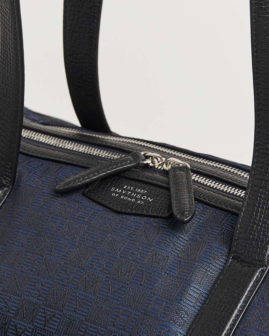 Herre | Tasker | Smythson | Canvas Stamp Small Travel Bag Navy