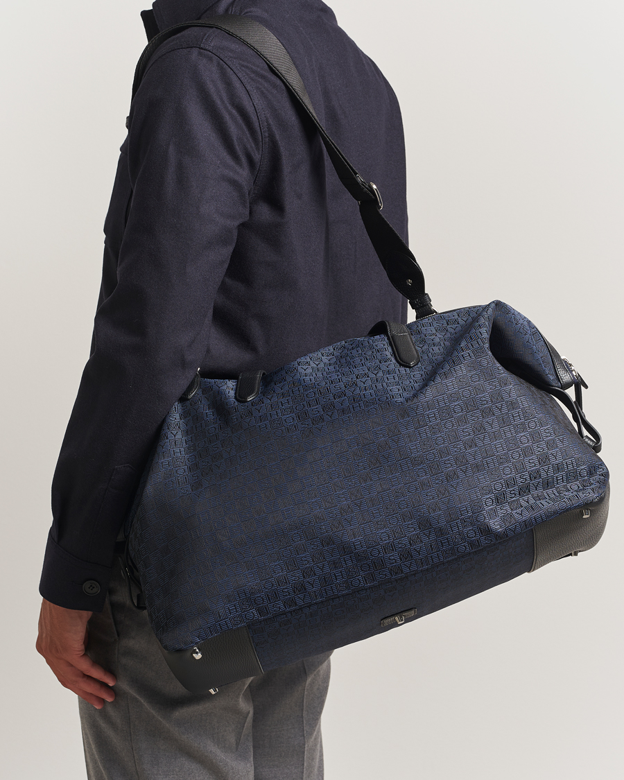 Herre | Tasker | Smythson | Canvas Stamp Travel Bag Navy