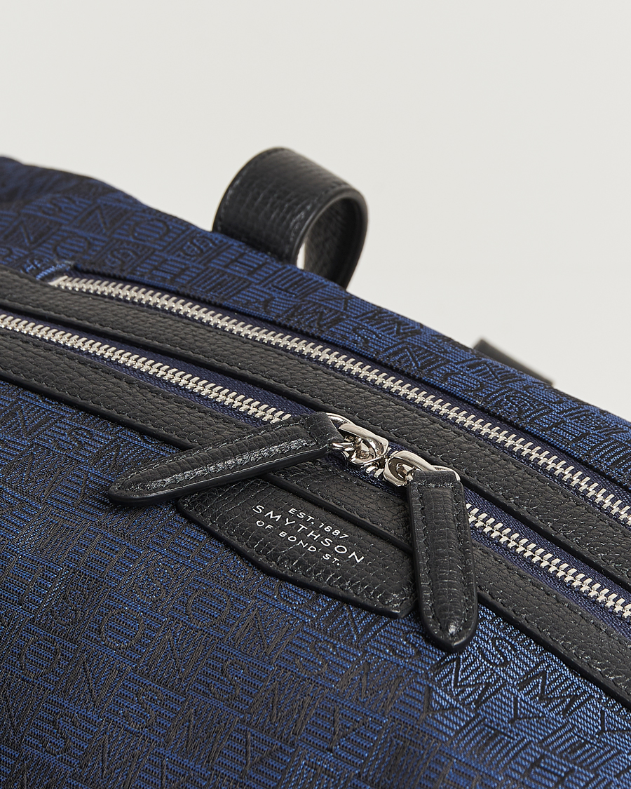 Herre | Tasker | Smythson | Canvas Stamp Travel Bag Navy