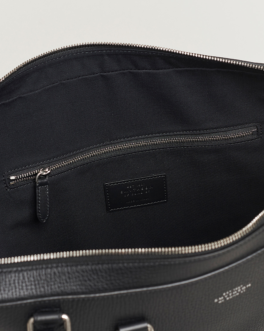 Herre | Tasker | Smythson | Ludlow Slim Briefcase With Zip Front Black