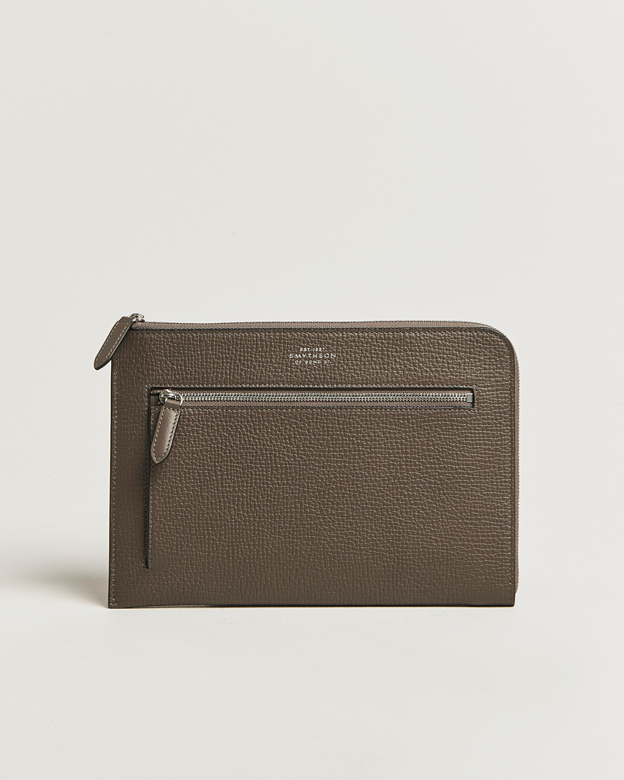 Herre | Tasker | Smythson | Ludlow Flat Organiser Pouch Dark Taupe