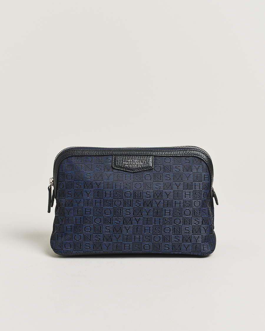 Herre | Tasker | Smythson | Canvas Stamp Travel Pouch Navy