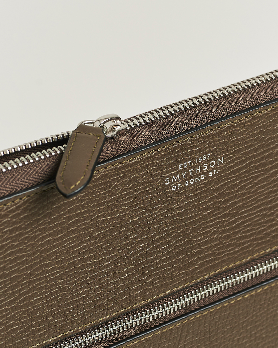 Herre | Tasker | Smythson | Ludlow Small Laptop Case With Dark Olive