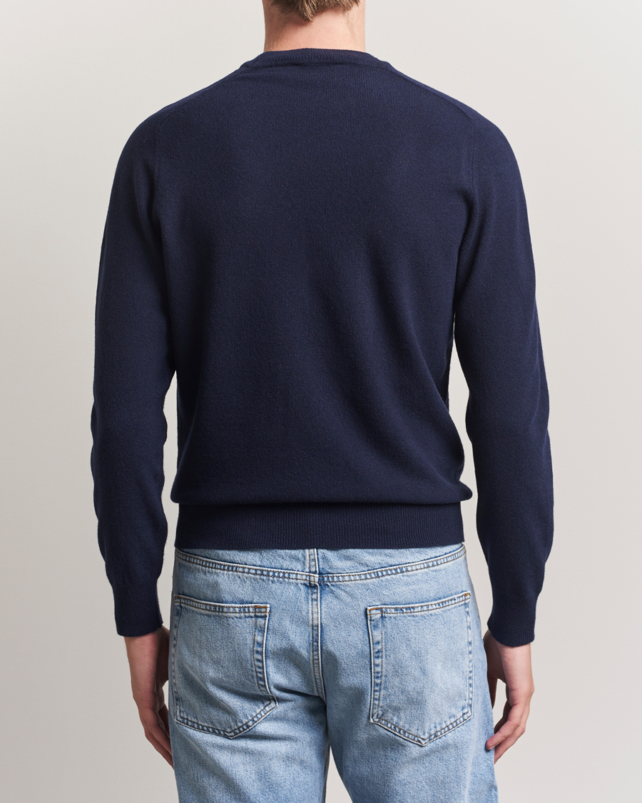 Herre | Trøjer | Altea | Wool/Cashmere Crew Neck Pullover Navy