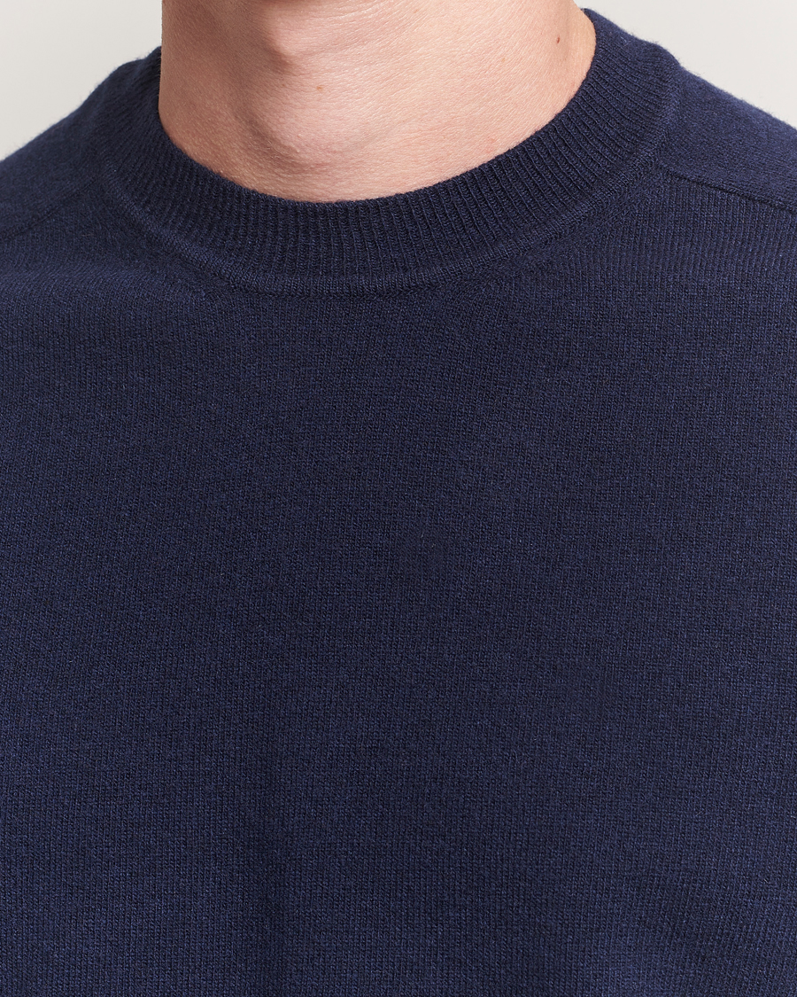 Herre | Trøjer | Altea | Wool/Cashmere Crew Neck Pullover Navy