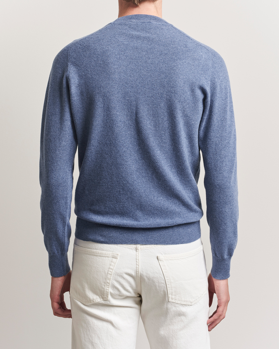 Herre | Trøjer | Altea | Wool/Cashmere Crew Neck Pullover Blue
