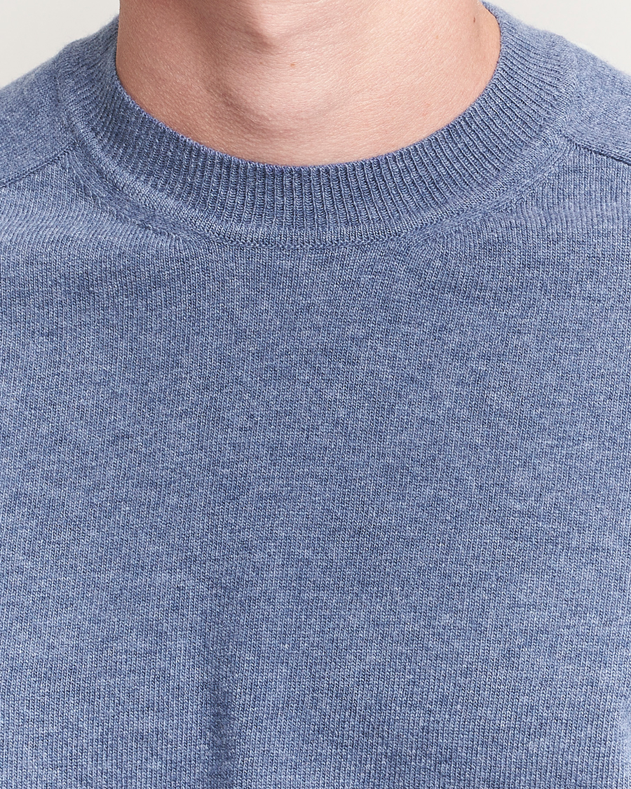 Herre | Trøjer | Altea | Wool/Cashmere Crew Neck Pullover Blue