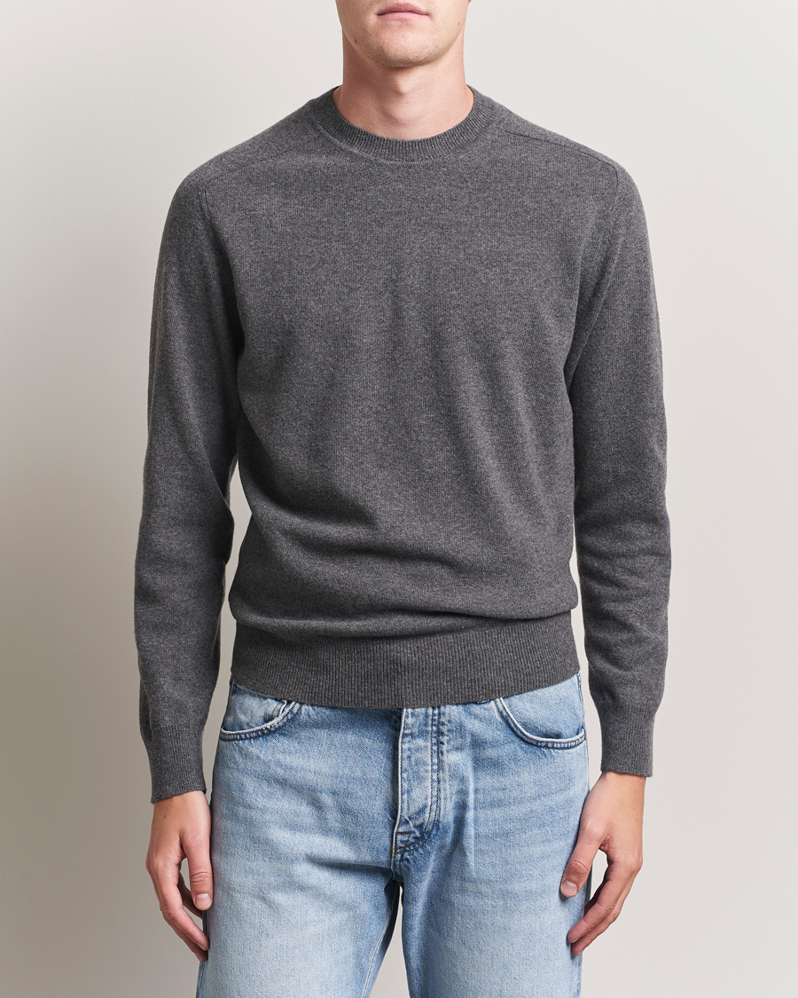 Herre | Trøjer | Altea | Wool/Cashmere Crew Neck Pullover Charcoal