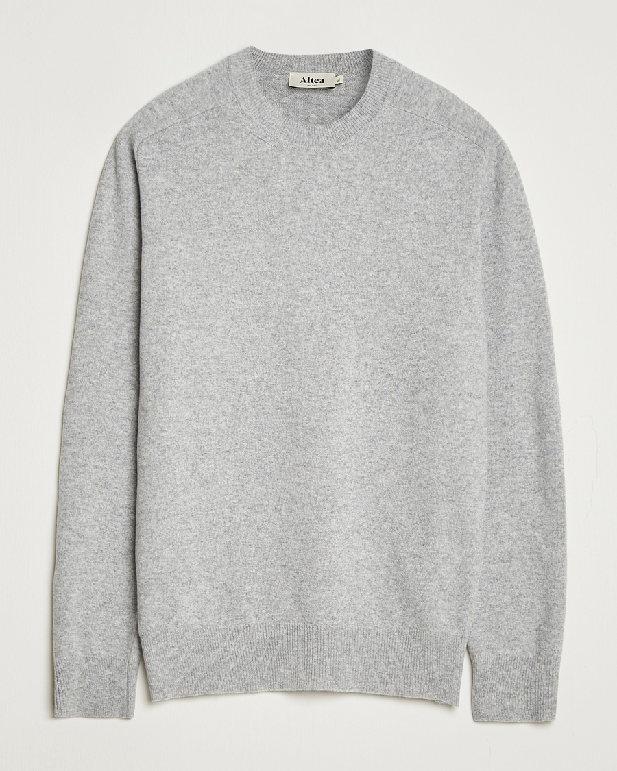 Herre | Trøjer | Altea | Wool/Cashmere Crew Neck Pullover Light Grey