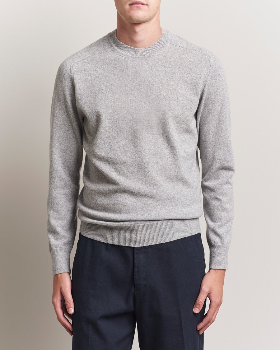 Herre | Trøjer | Altea | Wool/Cashmere Crew Neck Pullover Light Grey