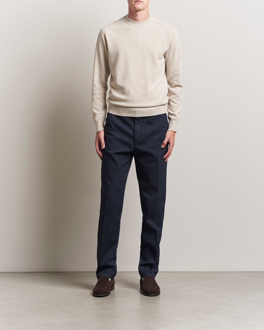 Herre | Trøjer | Altea | Wool/Cashmere Crew Neck Pullover Beige