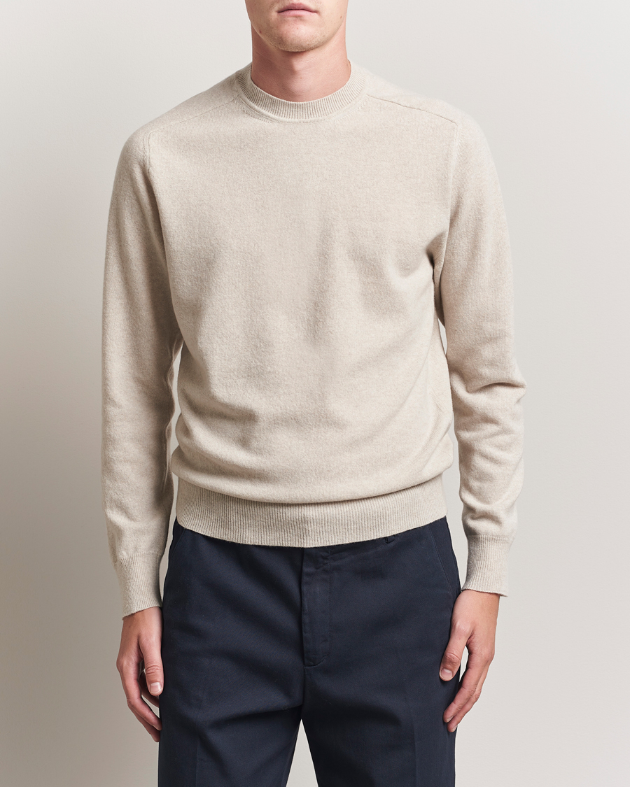 Herre | Trøjer | Altea | Wool/Cashmere Crew Neck Pullover Beige