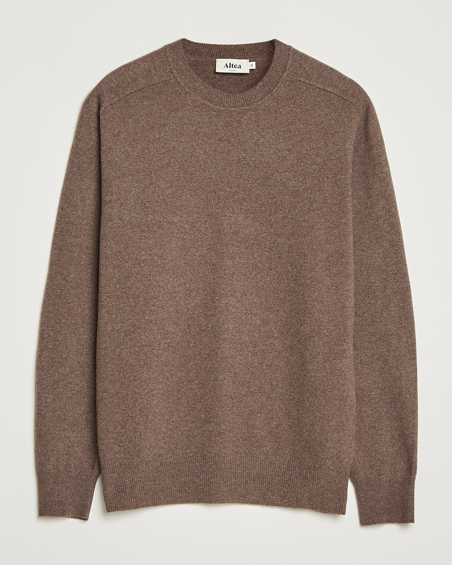 Herre | Trøjer | Altea | Wool/Cashmere Crew Neck Pullover Brown