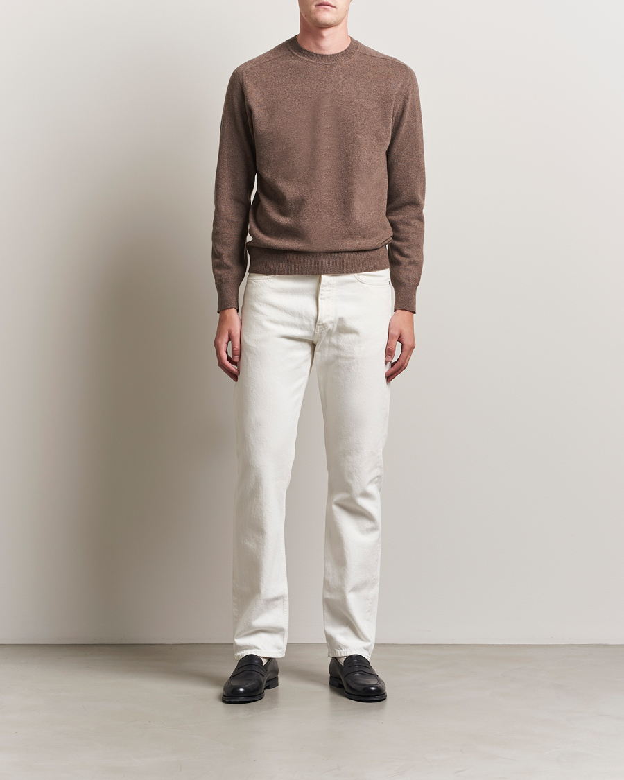 Herre | Trøjer | Altea | Wool/Cashmere Crew Neck Pullover Brown