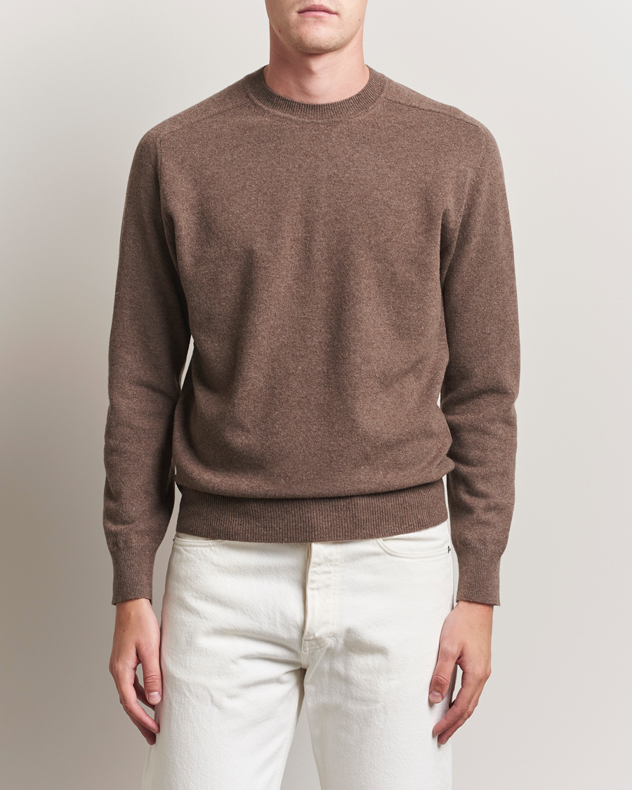 Herre | Trøjer | Altea | Wool/Cashmere Crew Neck Pullover Brown