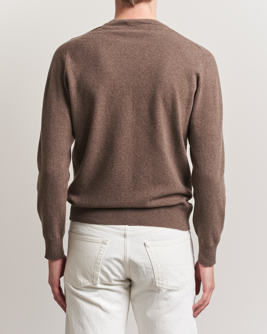 Herre | Trøjer | Altea | Wool/Cashmere Crew Neck Pullover Brown