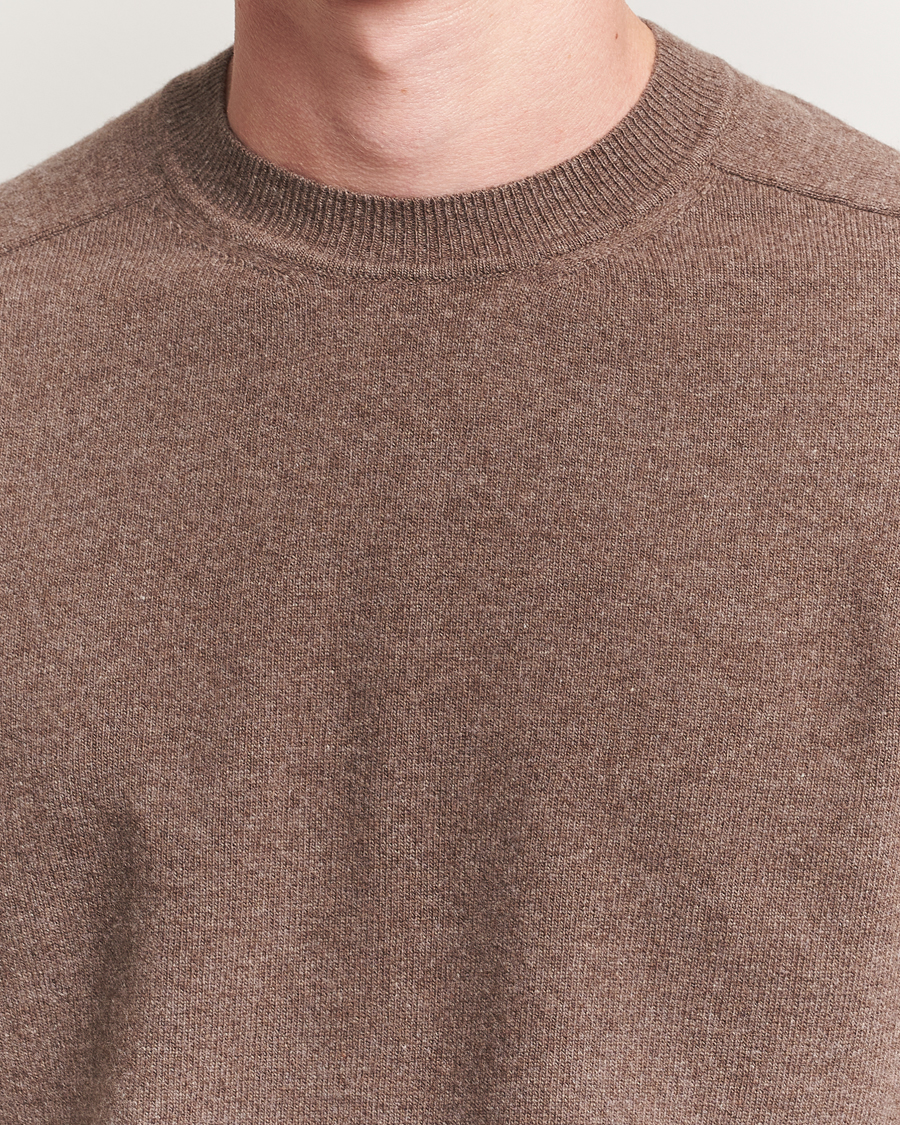 Herre | Trøjer | Altea | Wool/Cashmere Crew Neck Pullover Brown