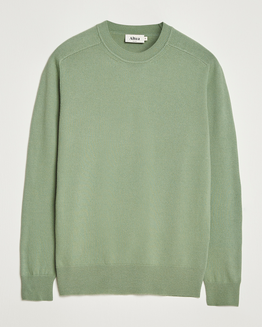 Herre | Trøjer | Altea | Wool/Cashmere Crew Neck Pullover Green
