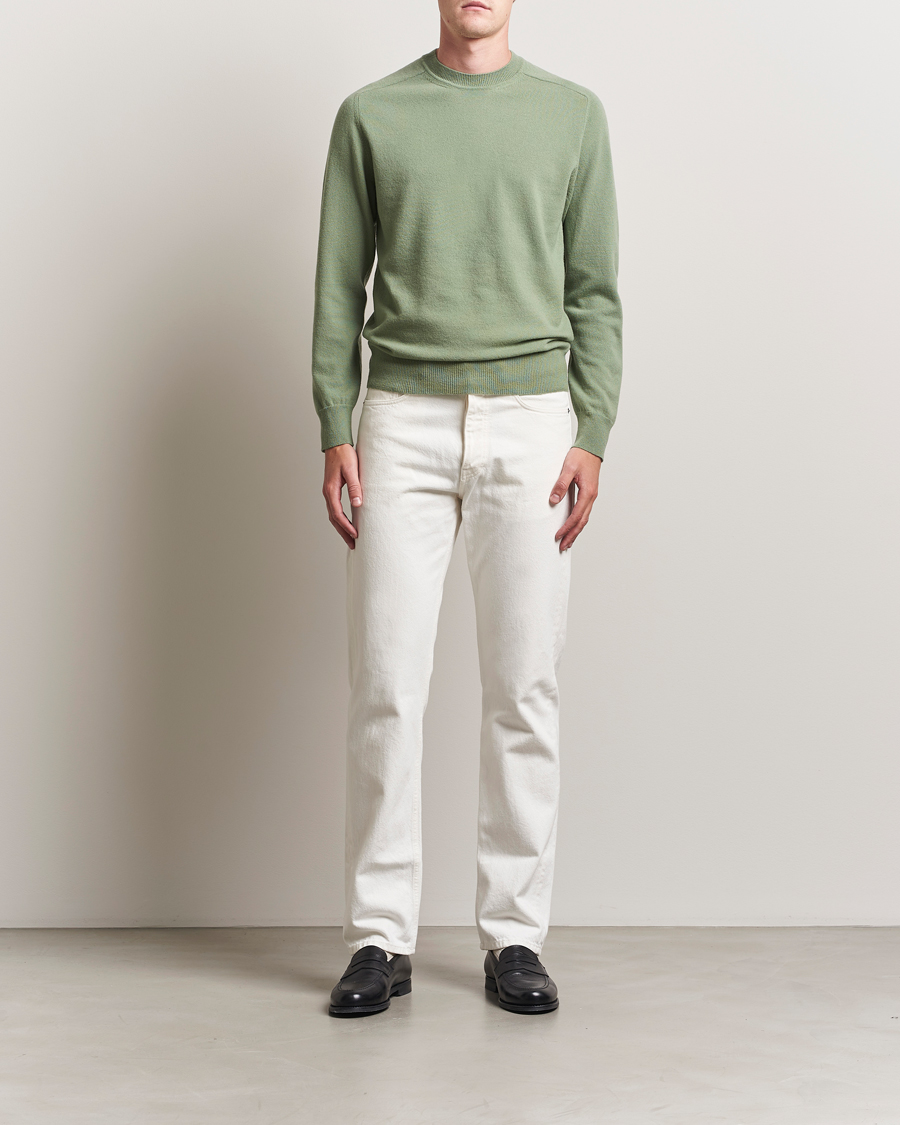 Herre | Trøjer | Altea | Wool/Cashmere Crew Neck Pullover Green