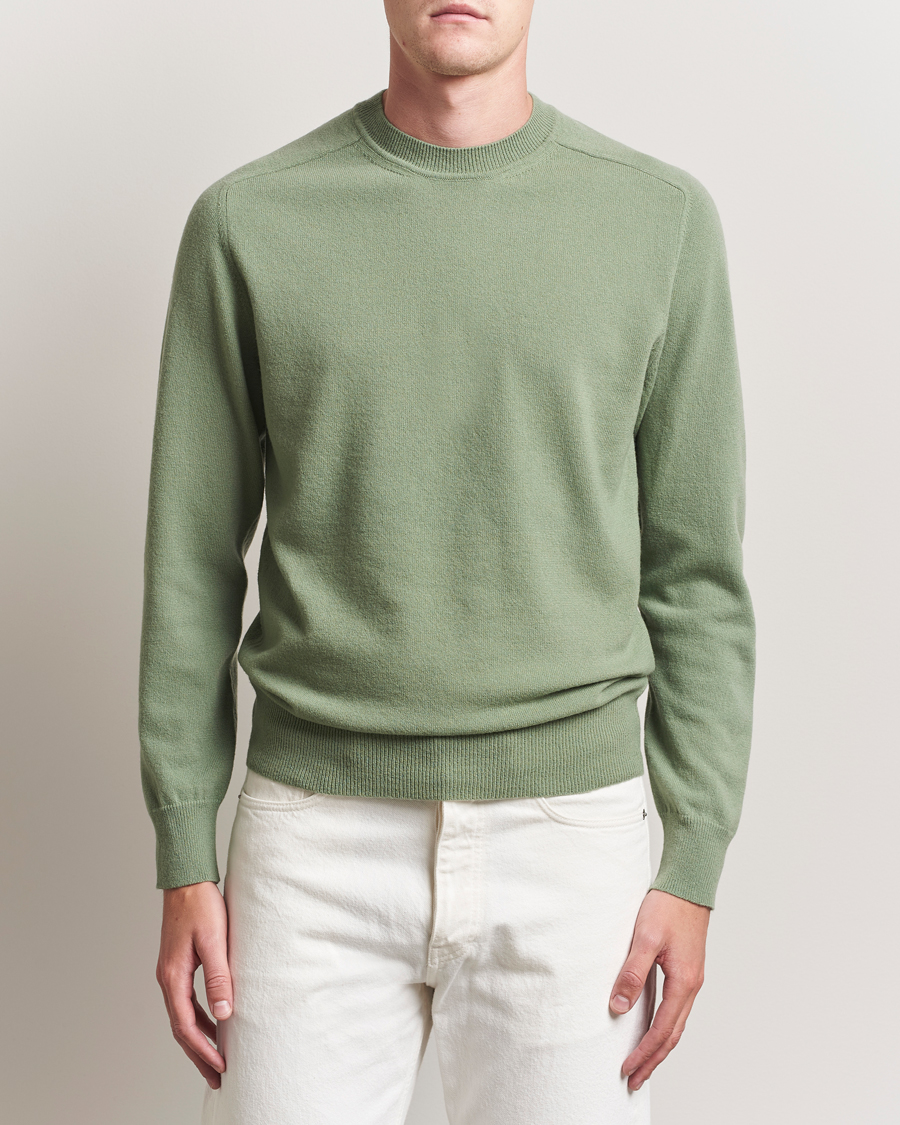 Herre | Trøjer | Altea | Wool/Cashmere Crew Neck Pullover Green