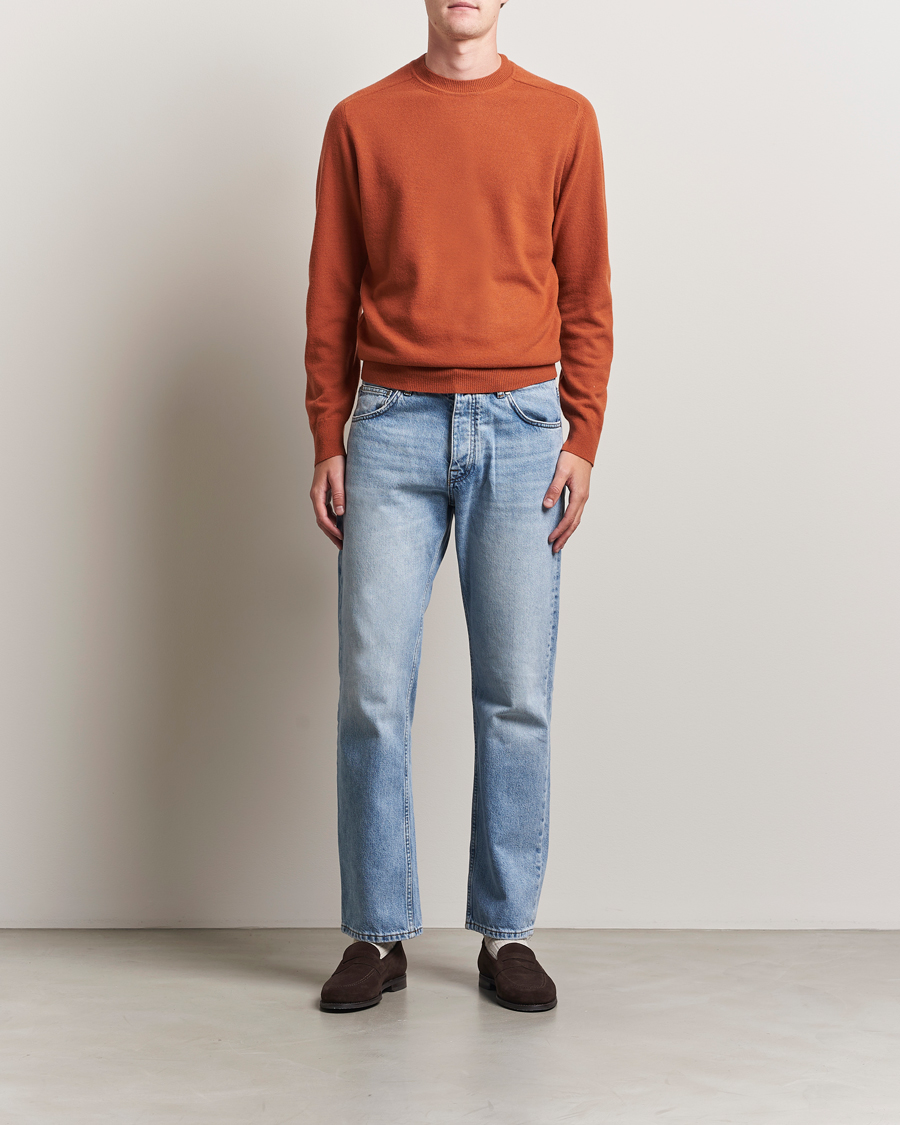 Herre | Trøjer | Altea | Wool/Cashmere Crew Neck Pullover Orange