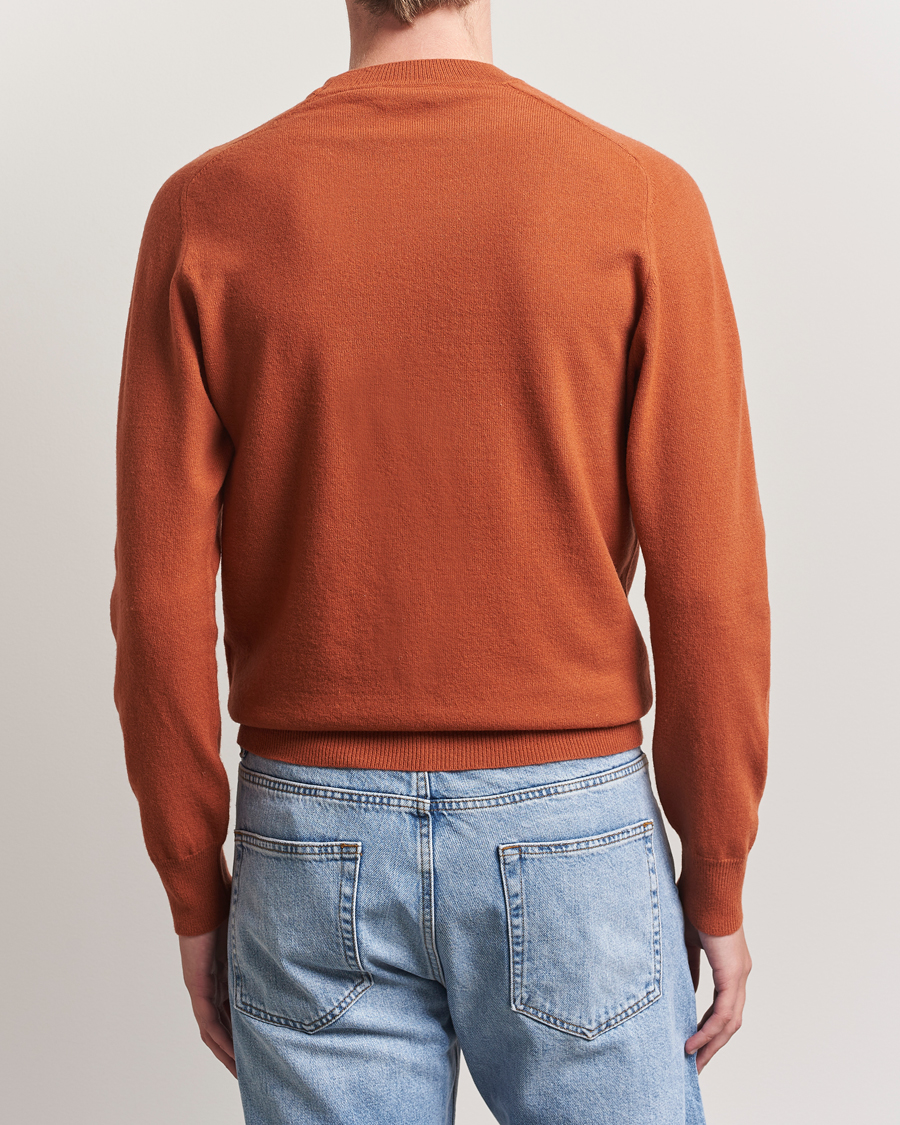 Herre | Trøjer | Altea | Wool/Cashmere Crew Neck Pullover Orange