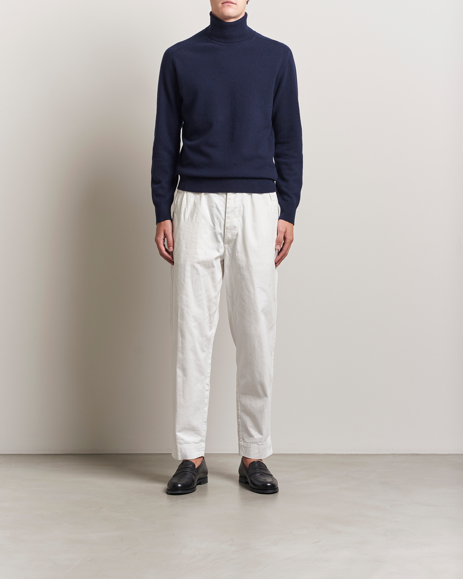 Herre | Trøjer | Altea | Wool/Cashmere Rollneck Navy