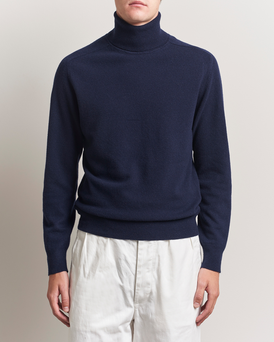 Herre | Trøjer | Altea | Wool/Cashmere Rollneck Navy