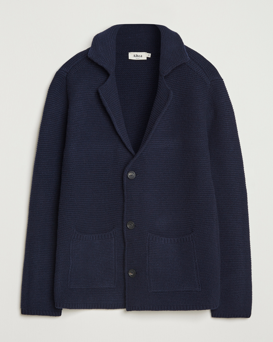 Herre | Trøjer | Altea | Wool Cardigan Jacket Navy