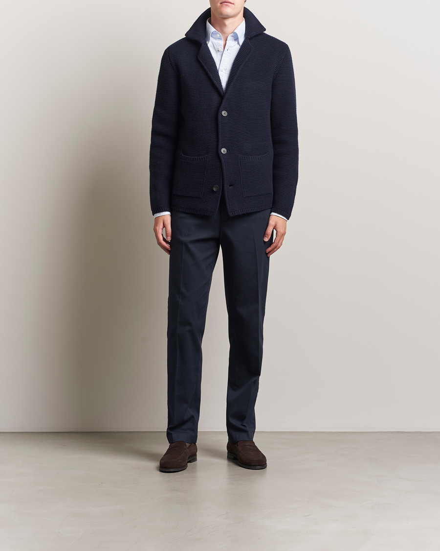 Herre | Trøjer | Altea | Wool Cardigan Jacket Navy