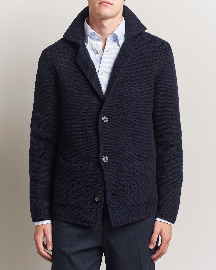 Herre | Trøjer | Altea | Wool Cardigan Jacket Navy