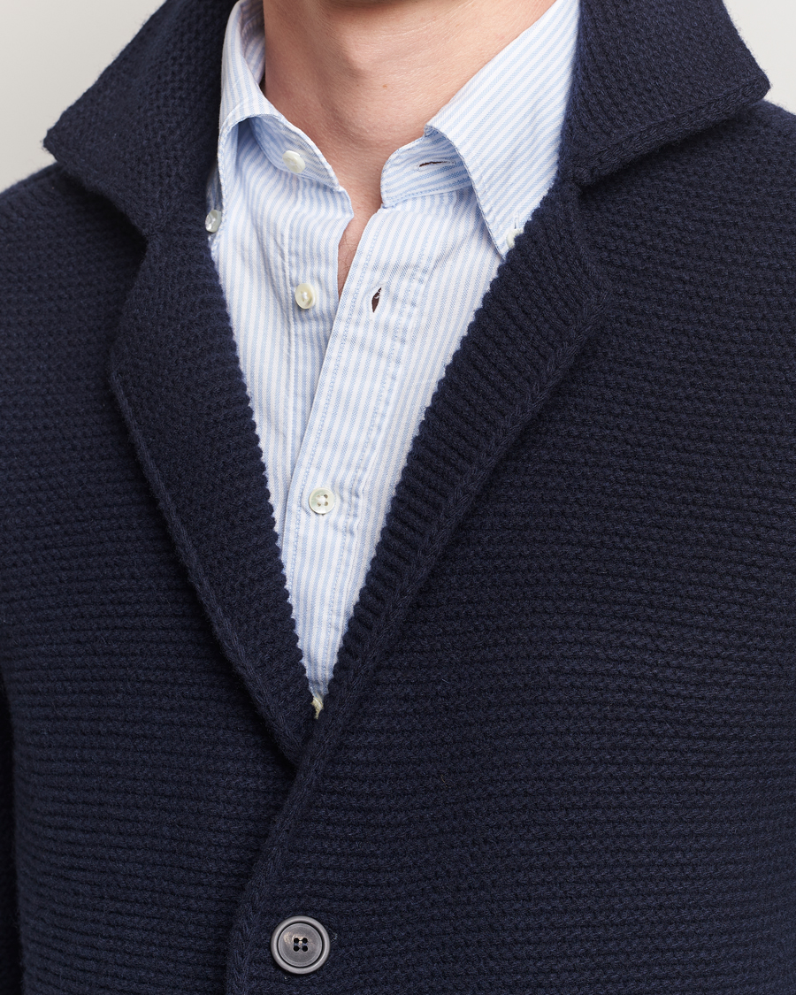 Herre | Trøjer | Altea | Wool Cardigan Jacket Navy