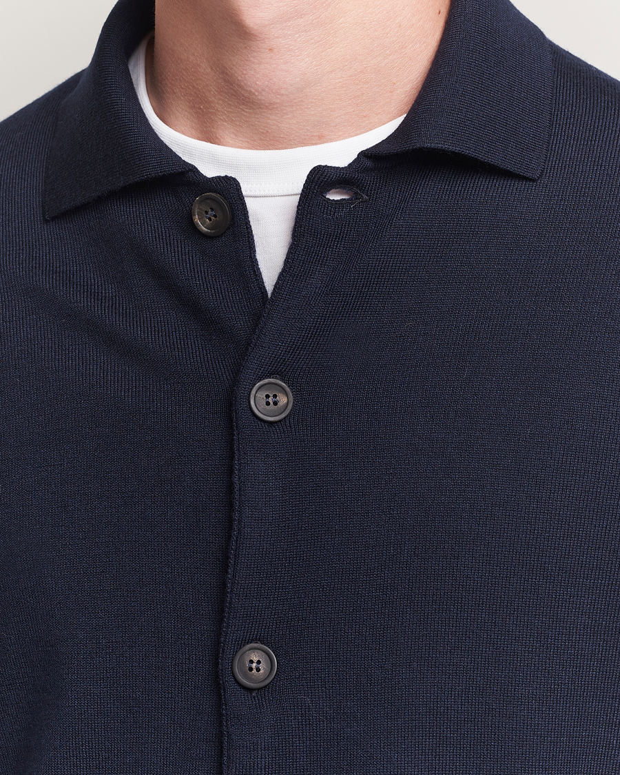 Herre | Trøjer | Altea | Merino Wool Cardigan Navy