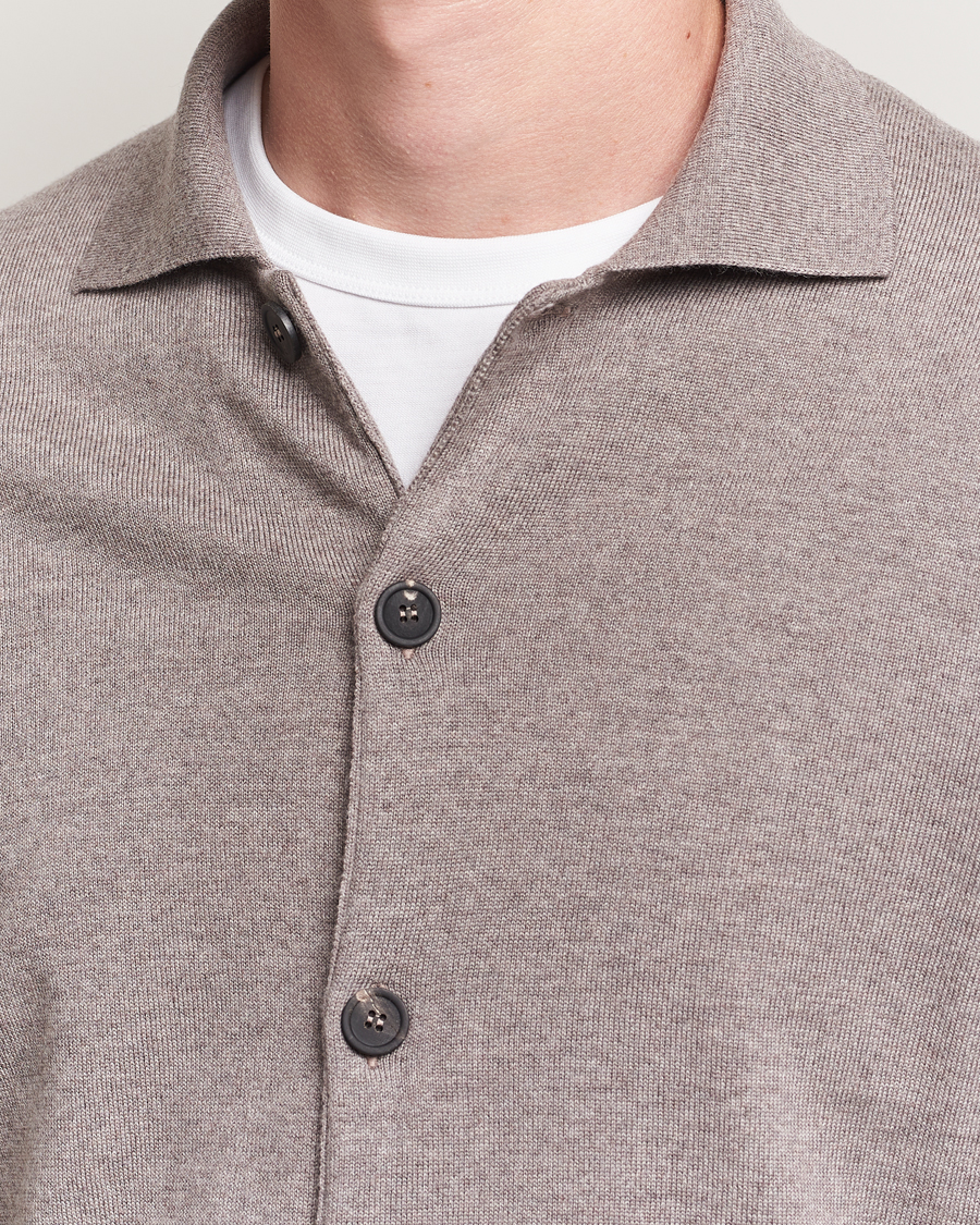 Herre | Trøjer | Altea | Merino Wool Cardigan Taupe