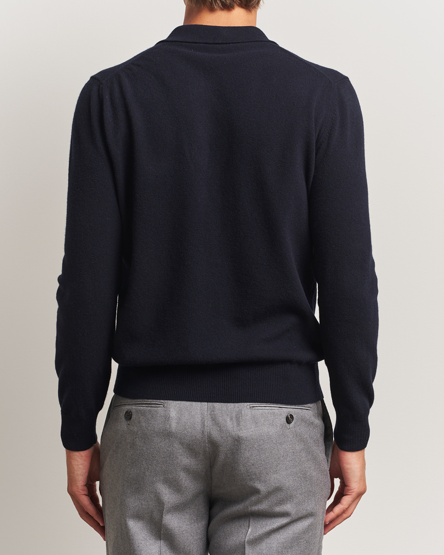 Herre | Trøjer | Altea | Knitted Long Sleeve Polo Navy