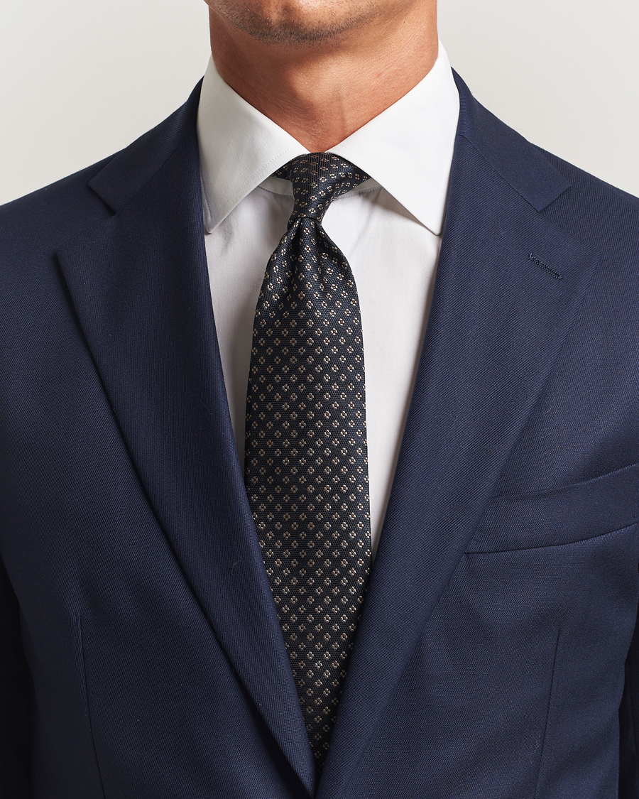 Herre | Slips | Amanda Christensen | Silk Flower 8cm Tie Navy