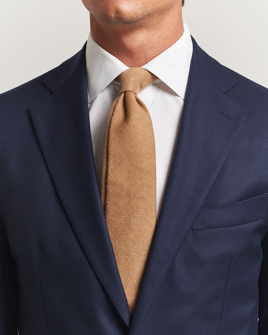 Herre | Slips | Amanda Christensen | Cashmere 8cm Tie Camel