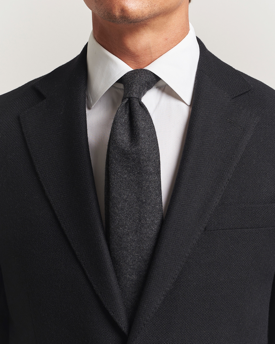 Herre | Slips | Amanda Christensen | Cashmere 8cm Tie Dark Grey