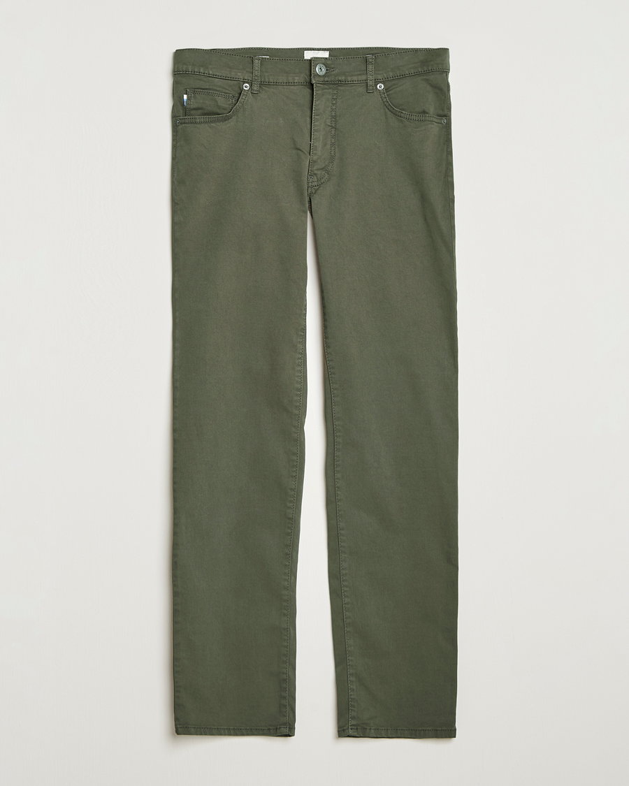 Herre | Bukser | Brax | Cadiz Cotton Satin 5-Pocket Pants Olive